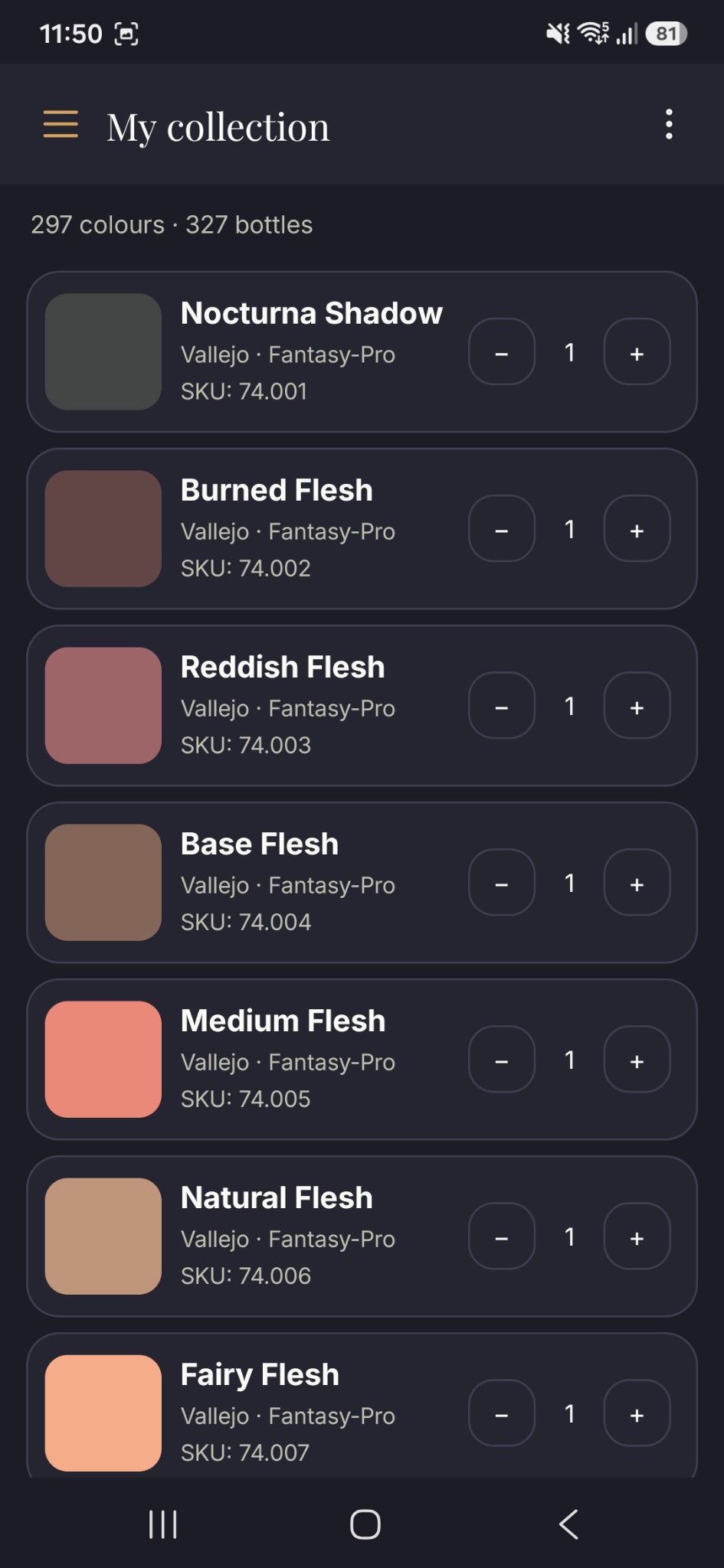 Chromatica collection screen