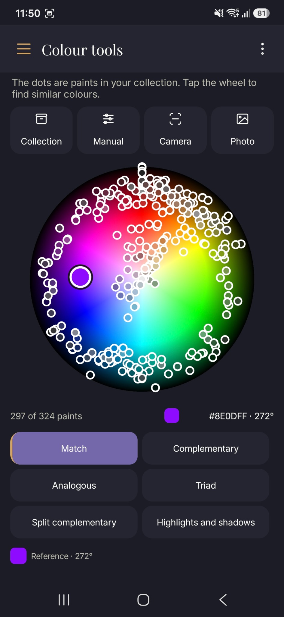 Chromatica colour tools screen